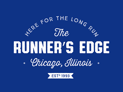 The Runner's Edge athletic blue running shirt tee texture tshirt typography