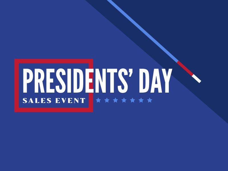 Presidents Day typography league gothic darius america blue red sale sales event patriotic presidents day