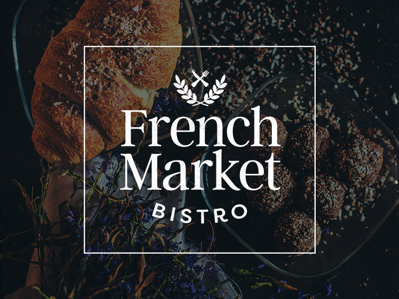 French Market Bistro culinary brand typography branding food french restaurant logo restaurant logo