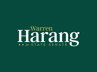 Warren Harang green logo political logo rural typography