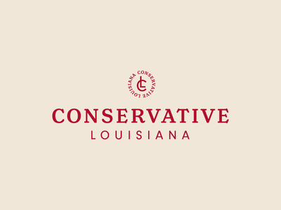Conservative branding french logo louisiana political logo politics red type typography