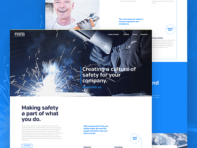 Absolute Safety blue industrial industry marketing safety typography ui ux web web design website