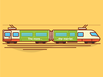 The more...the merrier ad advertising billboard icon illustration ooh train transit transportation