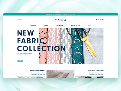 Moda branding clothing fabric fashion home sewing ui web web design website