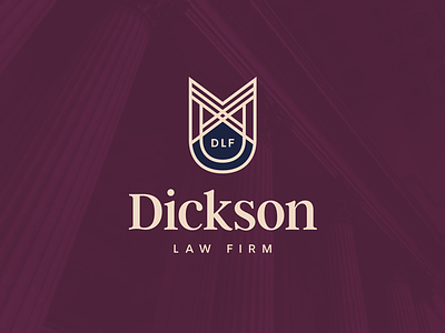 Dickson Law Firm attorney baseball branding law law firm legal logo monogram shield solicitor
