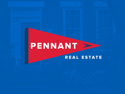 Pennant blue branding logo penna pennant real estate realtor red sales sports