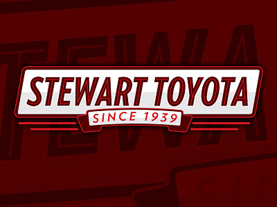 Stewart Toyota automotive branding cars logo red retro typography