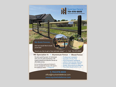 Sunrise Fence Dl Flyer Design blue brown design dl flyer fencing flyer graphic design