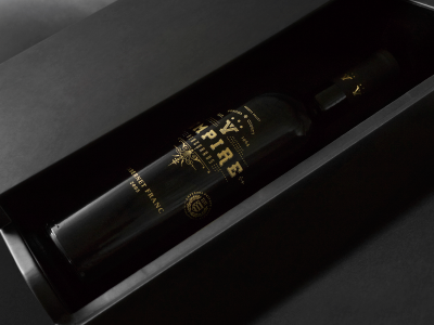 Empire Vineyards wine bottle box empire gold leather package design vineyards wine