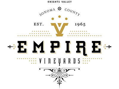 Empire Vineyards brand empire identity logo type vineyards wine