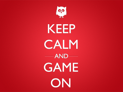 Keep Calm and Game On game on owl red