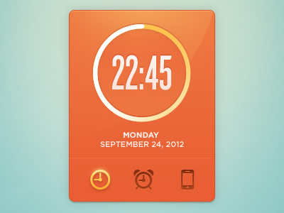 Clock Widget 2 clock interface orange time ui widget
