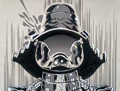 Samurai armour art comicart design drawing illustration ink japan penandink screentone traditional