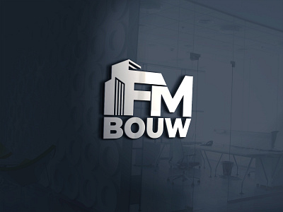 FM bouw logo building construction design fm fm logo illustrations logo