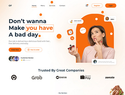 Online Food Order Website Design figma design figma web design landing page ui ui ux ui website design ux web deasign web ui design