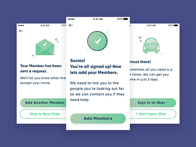 Health Care App Onboarding car colour email gradient icons illustration ios modal success ui