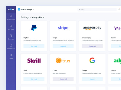 Payment Integrations amazon connect gateway google integration minimal payment paypal provider settings ui yahoo