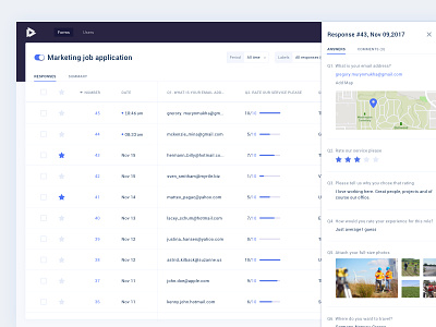Geolocation - Survey Form Tool agriculture answers application client data details flat geolocation job list marketing minimal question questions service summary survey table ui ux