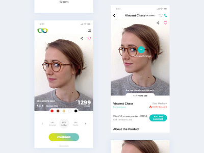 Spectacle App branding card client customer data design details eyeglasses flat frame glass glassware home screen minimal product service spectacles support ui ux