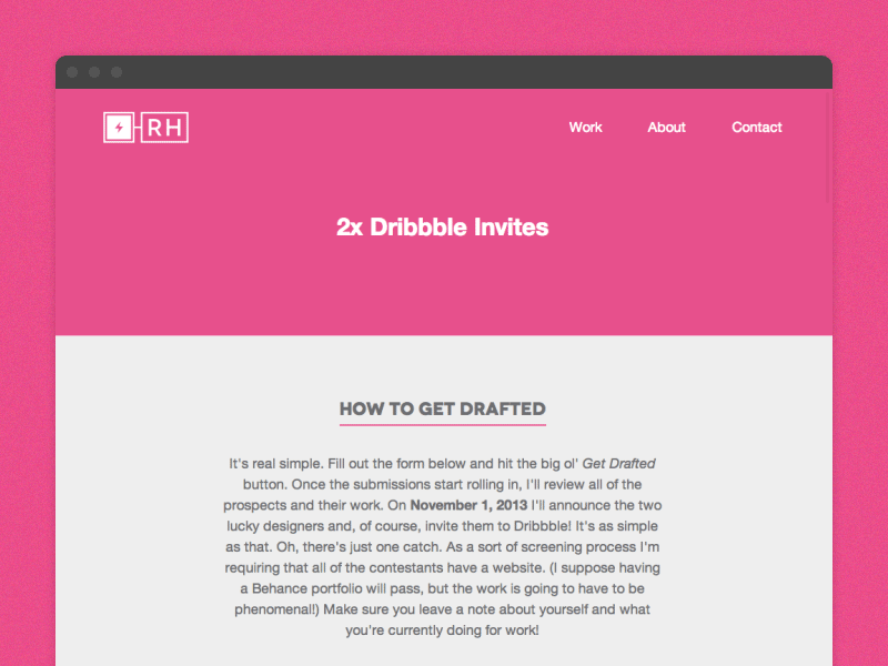 2x Dribbble Invites contest dribbble giveaway invitation invites website