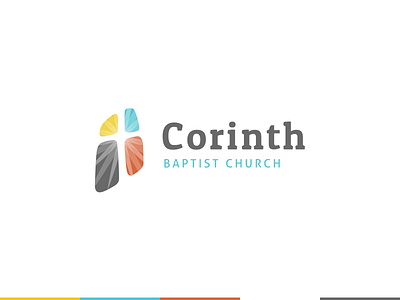 Corinth baptist branding christian church cross logo stained glass sunburst
