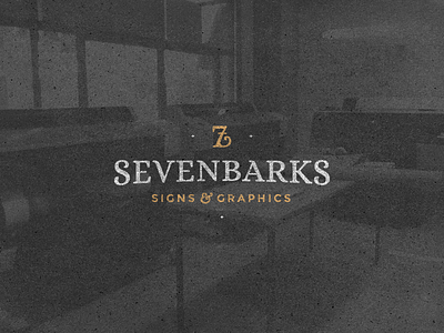 Sevenbarks branding graphics logo monogram print shop signs vintage