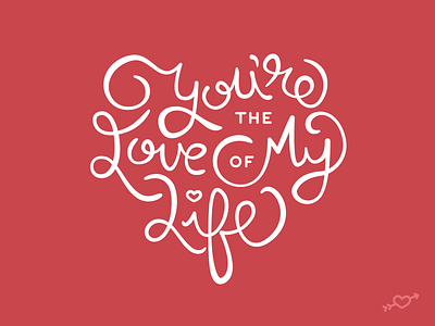 Valentine's Day card custom hand drawn heart love typography valentines day