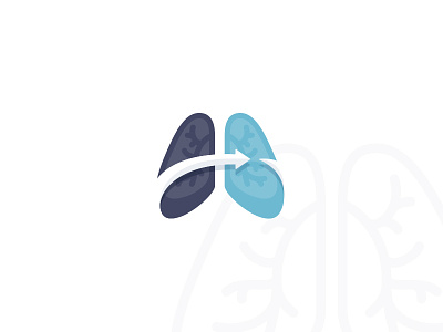 Lung Logomark arrow branding identity logo lungs pulmonologist pulmonology