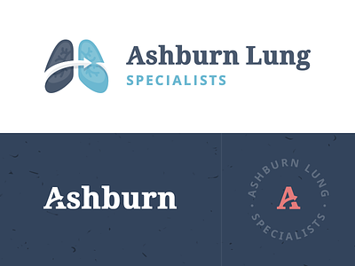 Ashburn Identity System arrow branding identity identity system logo lungs pulmonologist pulmonology