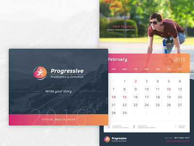 Progressive Calendar (2016) branding calendar energy gradient orthotics print prosthetics