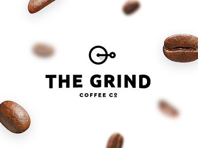 The Grind Coffee Co #thirtylogos bean branding coffee grinder logo