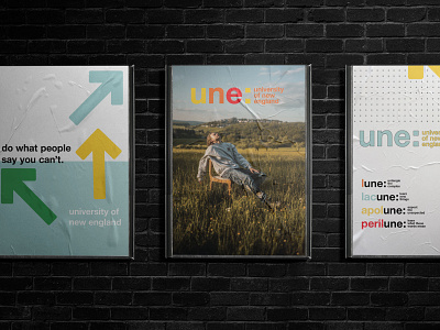 UNE Rebrand Campaign brandingdesign creativedirection graphic design photoshop university