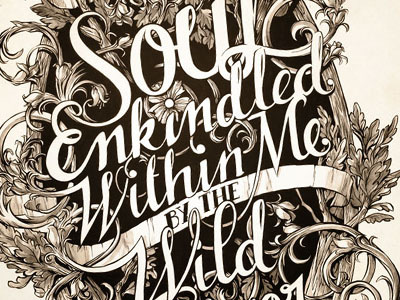 Soul Enkindled ink lettering typography watercolor