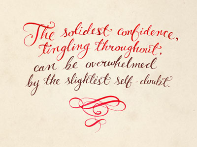Self-doubt ink lettering typography