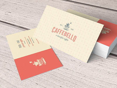 Caffebello - Business Card Design brand coffee coffee brand coffee branding coffee logo coffee shop logo shop vintage