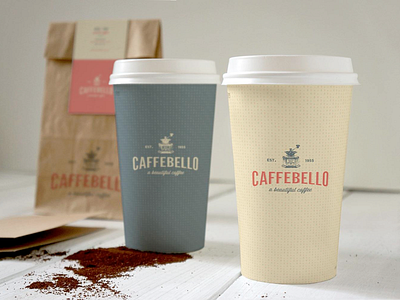 Caffebello - Coffee Cups Design brand coffee coffee brand coffee branding coffee cups coffee logo coffee shop cups logo packaging shop vintage