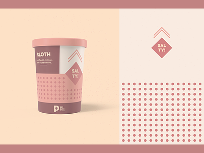 Pressure Ice Cream - Packaging // Sloth cup cups design flat gelato ice cream illustration minimal