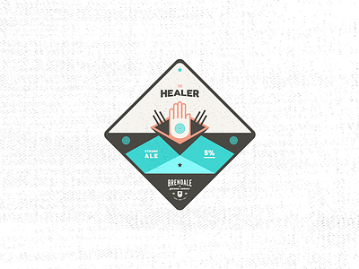 Australian Brewing Company - Badge // The Healer badge beer design grunge healer illustration label logo design magic minimal