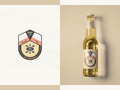 Australian Brewing Company - Packaging // The Dreamer badge beer bottle design dream eye grunge illustration logo design minimal packaging