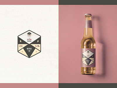 Australian Brewing Company - Packaging // The Rainmaker badge beer bottle design eye grunge illustration logo design minimal packaging rain rainmaker