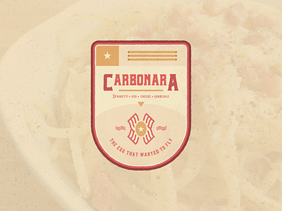 Spaghetti Carbonara - Pasta badge bacon badge carbonara design egg food grunge illustration logo logo design minimal pasta