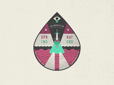 The Order of the Spring Haters - Badge allergy badge design eye grunge illustration logo minimal nose pollen spring water