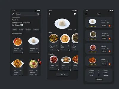 Day 002: Food Menu app design typography ui