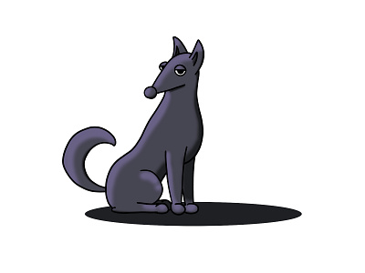 Disgruntled dog animal clip studio paint cute dark design dog funny illustration