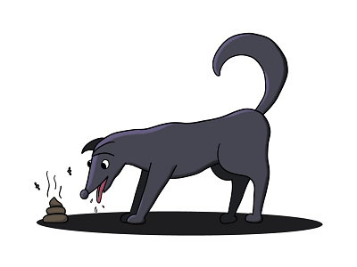 An interested dog animal clip studio paint cute dark design dog funny illustration