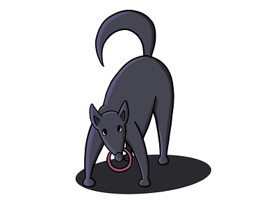 The dog plays animal clip studio paint cute dark design dog funny illustration