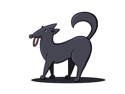 The dog backs away animal clip studio paint cute dark design dog funny illustration