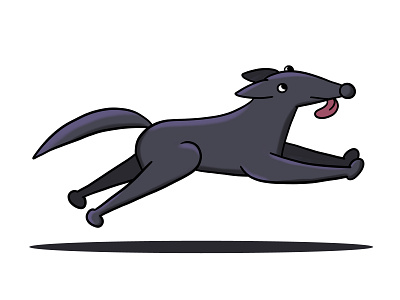 dog jumping animal clip studio paint cute dark design dog funny illustration jump
