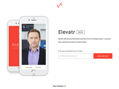 Elevatr Landing Page clean growth hacking marketing minimal pitch simple ui ux video
