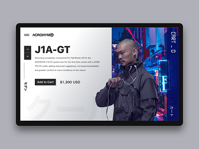 Acronym Store Redesign appster clean cyberpunk design ecommerce japanese minimal simple tech tech wear ui ux